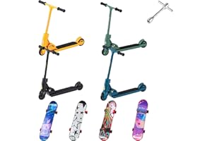 GETFACAI 8 PCS Finger Scooter, Finger Toy Set, Interactive Finger Skateboards, Mini Skateboards for Kids Finger, Cute T Head Scooter Set for Finger Sport Toy, Fingerboard for Park, Party Favors