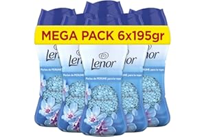 Lenor UNstoppables Perlas de Perfume para la Ropa, 96 Lavados (6 x 195g), Suavizante con Fragancia Frescor de Abril, Potenciador de Frescor