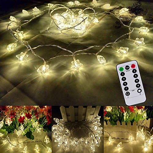 CORST Battery Fairy Light 16FT/5M 40Led Star Shaped Room Fairy Light String,8Mode,Waterproof (Warm White)
