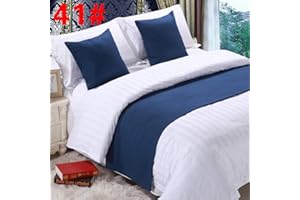 Q_STZPX Bed Runner Bed Runners Bed Scarf Hotel Bedding High-End Bedclothes Bed Flags Bed Mats Bed Covers Foot Covers Dark Blue_50X210Cm (For 1.5M Bed)