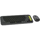 Logitech POP ICON COMBO Wireless Keyboard and Mouse Set, Bluetooth, Comfortable Design, Programmable Keys, Silent Click