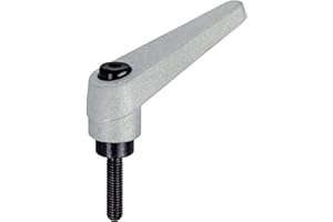 HALDER 24400.0353 Verstellbare Klemmhebel, Silber, d1=18 mm / d2=M8 / l1=25 mm