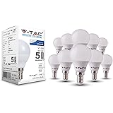 V-TAC, VT-236 - Lampadina a LED E14 P45, forma a goccia, 5,5 W (sostituisce 40 W), luce bianca calda, confezione da 10 pezzi,