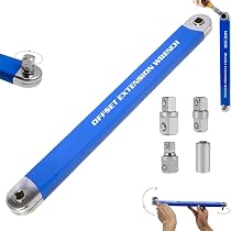 Offset-Verlängerungsschlüssel 39,1 Cm – Mit 1/4", 3/8", 1/2" Adaptern, Für Enge Räume, Karbonstahl