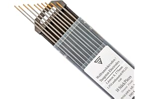 10 x STAHLWERK TIG electrodos de soldadura de tungsteno 1,6 x 175 mm WC20 Sin torio - para acero, acero inoxidable, aluminio, cobre, gris, 10 pzs.