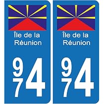 Lot De 4 Stickers Autocollants Drapeau De La Réunion Pour Voiture Et Moto - Neufs