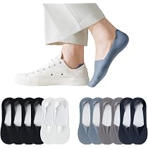 6 Paires Chaussettes Invisibles Caudblor Homme - Coton 95% - Taille 40-43 Ou 44-47 - Noires/Nudes