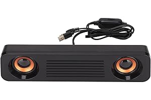 Annadue TV Soundbar mit Subwoofer, 3,5mm Kabelgebundene HiFi Stereo Soundbar, Tragbarer USB Lautsprecher Soundbar for Fernseher, PC, Computer, Laptop usw, Kompakte TV Geräte Soundbar