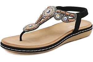 ZOEASHLEY Sandalen Damen Sommer Flache Zehentrenner Sandaletten Bohemian Flip Flops