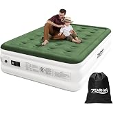 Zearna Double Inflatable Mattress Inflatable Mattress 2 Seater 191 x 137 x 46 cm with Built-in Self-Inflating Electric Pump O