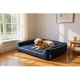 viscopet Premium Sofa Blok sungerli Alezli Fermuarlı Yıkanabilir K&ouml;pek Yatağı (X-Large)