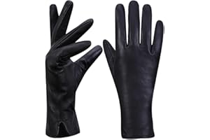 MGGMOKAY Gants d'hiver en cuir pour femmes Gants de conduite en peau de mouton chauds doublés de cachemire