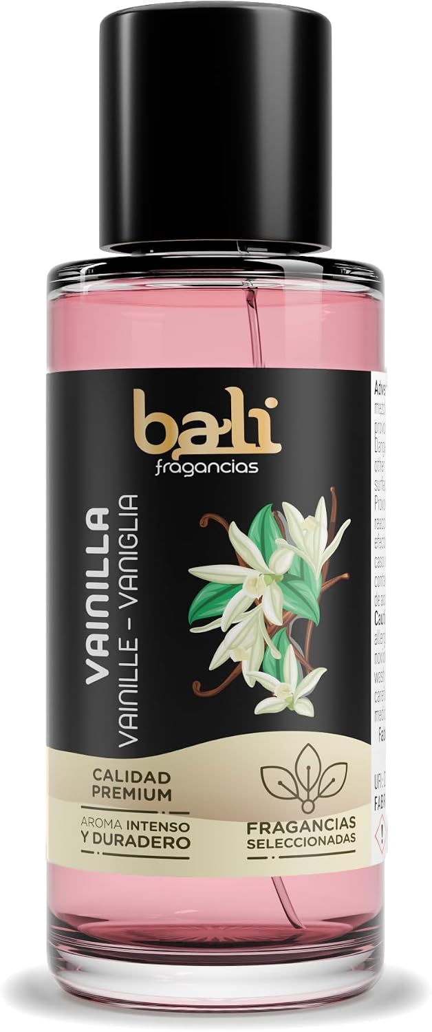 Bali fragancias Esencia al Aceite de Vainilla para Humidificador. Ambientador Dulce en Esencia para Difusor. El color puede variar, 50 ml