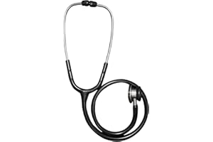 TENSO Dual Head Paediatric Precision Made CE Approved Childrens Doctors Stethoscope + Foam Lined Carry Case + Spares Box - Black