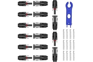 WANGLAISM Stecker Männlich/Weiblich Solarpanel Steckverbinder, 6 Paar Solarpanel Stecker, mit 1Pcs Schraubenschlüssel, Leicht zu Zerlegen und Zusammenzubauen Solarstecker für Photovoltaik Solarkabe (8)