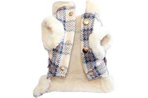 CutitiUU Abrigo para Perros,Suéter para Perros Ropa para Canino,Chaleco Grueso con Forro Polar para Gatos y Cachorro con Anilla en D,Abrigo para Cachorro de Invierno,suéter Suave para Cachorros (L)