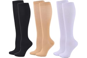 ZINGSO Compression Socks for Women Men, 2/3/4/6 Pairs 20-25mmHg Knee High Socks Compression Stockings for Sport, Athletic, Edema, Diabetic, Varicose Veins, Travel, Pregnancy, Nursing