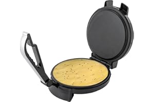 MEHOOSPVN 1200W Electric Chapati Maker Double-sided Heating Roti Maker Pancake Maker Flat Bread Naan Tortilla Fulka Roti Press Machine Breadmaker, Non-stick Coating, Adjustable Thermostat