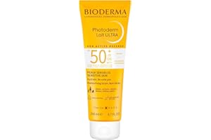 BIODERMA Photoderm Lait Ultra SPF50+ Crème solaire très haute protection - Résiste à l’eau, au sable et à la transpiration - Peaux sensibles - Recommandé par des dermatologues - Tube 200 ml
