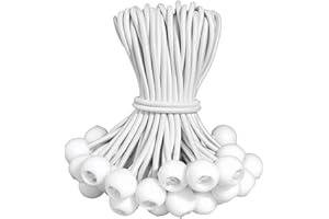 BYZANDQI Gumki napinające z kulką, napinacz plandeki, gumki do namiotu, pętle gumowe do plandek, namiotu, banerów, 10 cm, białe, 12 szt