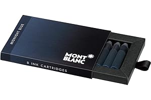 Montblanc 105195 Cartouches d'encre - Midnight Blue - Encre pour Stylo Plume - Bleu Noir - 8 Cartouches