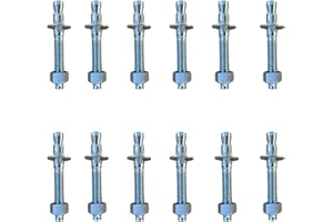 Caiyloxn 12 Stück Schwerlastdübel M8 X 8cm Bolzenanker Verzinkt Betonanker Schwerlastanker Keilanker Ankerbolzen Inklusive Mutter und Unterlegscheibe