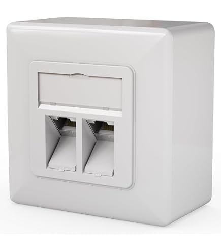 Lumonic Netzwerkdose Aufputz CAT7 | 1-Port RJ45, Anschluss unten | ohne Stemmen nachrüsten | LSA-Montage, T568A/B farbcodiert | ABS Gehäuse, weiß | Ethernet-Dose bis zu 10 Gbit/s