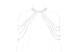 NICENEEDED Catena A Spalla con Perle, Collana con Catena A Bracci, Catena per Il Corpo con Catena per Reggiseno da Spiaggia Estiva da Sposa, da Sposa, per Spalla e Schiena
