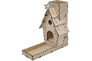 Viipha CZYY Bird Feeder Dice Tower with Tray Wood Laser Cut Perfect for Wingspan and Other Tabletop Games