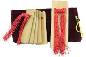 PHYSCOOL PHYSKOW Chinese Kuaiban Clapper Bamboo Castanets Hand Percussion 1 Pair Traditional Instrument