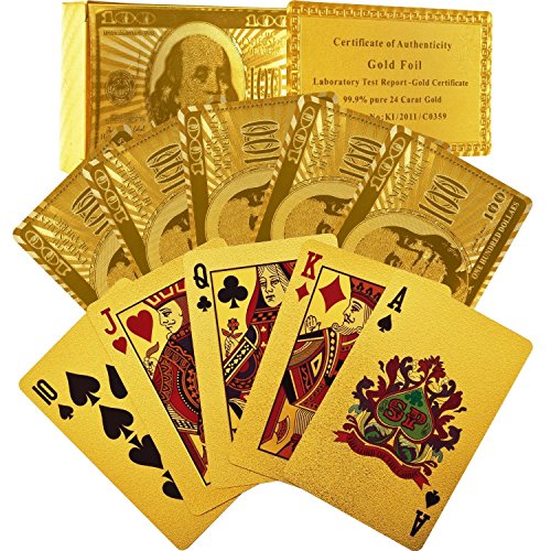 Preisvergleich Produktbild Markenzeichen Poker 24 K Gold Playing Cards