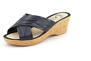 JOMIX Ciabatte Donna Estive Anatomiche Sandali Eleganti Tacco Zeppa per Signora con Fasce Incrociate