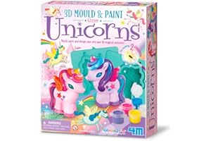 4M , Mould And Paint, 3D Unicorns, Mould, Paint And Design 3D Magical Unicorns, Kids Age 3+