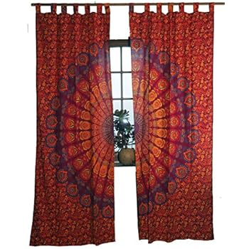 Amazon.de: NANDNANDINI TEXTILE - Indische Tür Fenster Pfau Vorhänge
