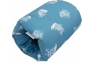 HOBEA-Germany Mini Almohada de Lactancia Almohada de Lactancia de Brazo pequeña Almohada de Lactancia para Viajar Almohada de Lactancia de Viaje en Diferentes diseños (Plumas Azules)