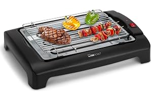 Clatronic Elektrisk grill BQ 2977 N, grillbordsgrill, inomhus utomhus BBQ-grill, liten, elektrisk bordsgrill för balkong/camp