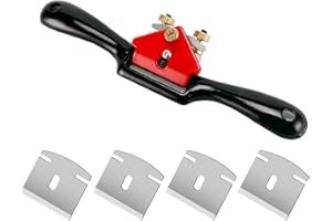 NIYATA Wood Planer Set, 1pcs 9 inch Double Wire Bird Planer with 4pcs Blades, Block Plane for Wood Doors DIY Carpenter Tool