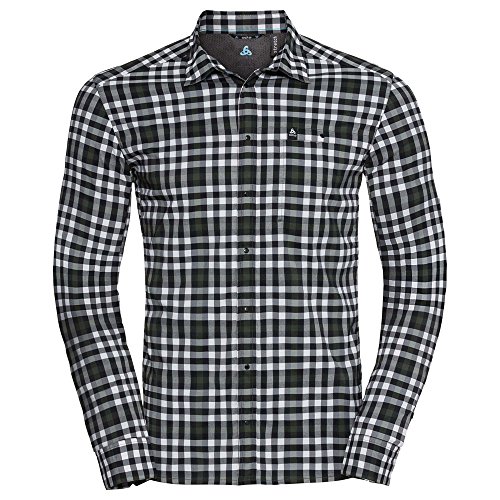 Preisvergleich Produktbild Odlo Fairview L / S Shirt - Climbing ivy - Snow White - Black - Check