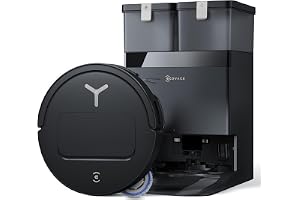 ECOVACS DEEBOT T50S OMNI Robot Vacuum and Mop, 8.1 cm Ultra-Slim Frame, 25,000Pa Suction, ZeroTangle Technology 3.0, Auto Mop Wash & Dry, TrueDetect 3D, Black