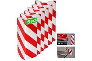 NOOGUI - Mousse Protection Garage - Protection Colonnes et Murs - Mousse Haute Densité 2 cm - Adhésif Réfléchissant Rouge et Blanc - 40x15x2 cm - Antichoc Parking Voiture Intérieur - 6 Pièces