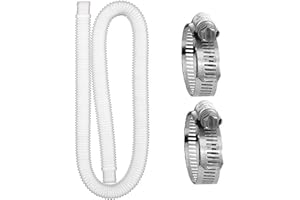 Cdemiy Manguera de Repuesto para Piscina, Piscina Manguera de Repuesto, con 2 Conectores de Metal, para Piscinas sobre el Suelo, Manguera de Repuesto para Bomba de Filtro de Piscina