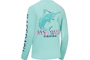 Bassdash T-Shirt Anti UV Homme Manche Longue UPF 50+ Chemises de Pêche Graphiques pour Hommes Évacuation de l'humidité Protection Solaire UV