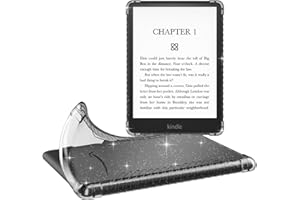 MoKo Case for 6.8" Kindle Paperwhite (11th Generation-2021) and Kindle Paperwhite Signature Edition, Ultra Clear Soft Flexible Transparent TPU Skin Bumper Back Cover Shell, Clear Glitter