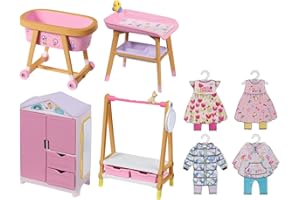 BABY born Minis Furniture 906163, Ekskluzywny skandynawski zestaw mebli inspirowanych lalkami i zestawami zabawkowymi BABY Born Minis, odpowiedni dla dzieci powyżej 3 lat