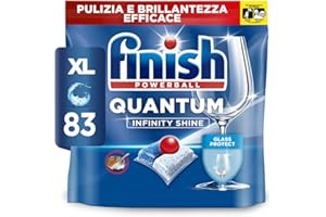 Finish Quantum Infinity Shine Pastiglie Lavastoviglie, 83 Capsule Lavastoviglie, Pastiglie per Lavastoviglie per una Pulizia Profonda e Stoviglie Brillanti