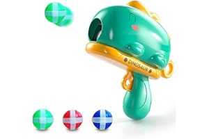 Ivtivfu Dinosaurier Bälle Pistole (Grüne) für Zuhause und Partys, Dinosaurier Dartscheibe Spielzeug für Kinder, Outdoor-Spielzeug Geschenke für 3 4 5 6 Jahre alte Jungen Kinder