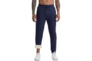 Aisprts Pantalon Chandal Hombre Pantalones Deportivos Forro Polar Térmico Pantalones Casuales Hombre de Invierno con 2 Bolsillos con Cremallera y Cinturilla Elástica con Cordón