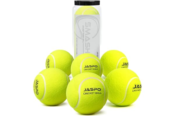 jaspo Smasher Tennis Cricket Ball Medium Weight Soft Rubber Ball Safe for Indoor & Society Play Suitable for Professional Matches or Outdoor Grounds (90-100 Grams, Pack of 6pcs)