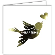 Carte Baptême Avec Enveloppe - Félicitations - Design Croix Chaussons - 11.5x19cm - Fabriqué En Europe
