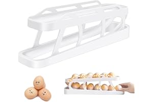 Alftek Eier Aufbewahrung Kühlschrank, Eierhalter Kühlschrank, Automatisch Rollender Eierbehälter, Platzsparender Eierhalter für Gefrierschrank, Eieraufbewahrung (Rolltreppen-Eierregal)